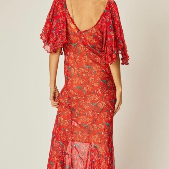 Ramya Dress Chiffon Water Color Vermil - Picture 3 of 7